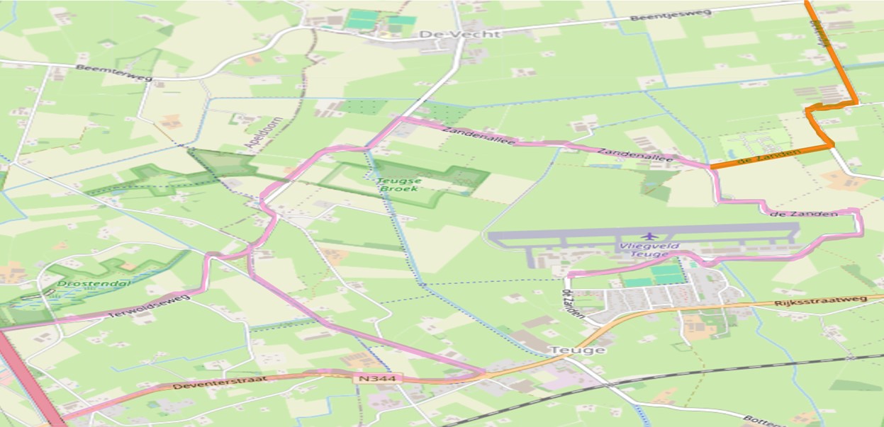 Route naar SP Teuge 1